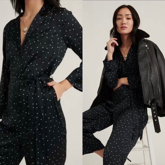Lucky Brand Pants - Lucky Brand Polka Dotted Satin Silky Like Jumpsuit
